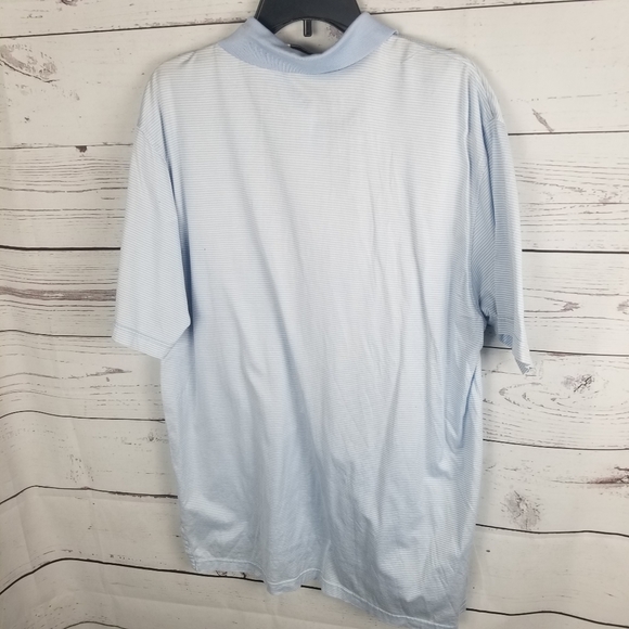 Peter Millar Striped Polo Blue White Mens Large - Picture 2 of 5